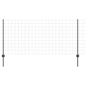 Euro-Zaun mit Pfosten 10 x 1 m PVC-beschichteter Stahl Grau
