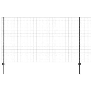 Euro Zaun mit 10 U-Stangen Grau 1,4x10 m Stahl