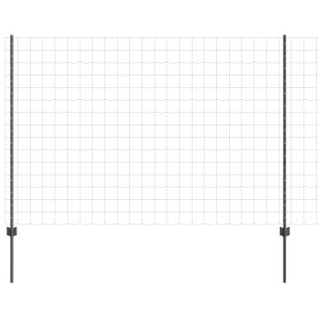 Euro-Zaun mit Pfosten 10 x 1,5 m PVC-beschichteter Stahl Grau
