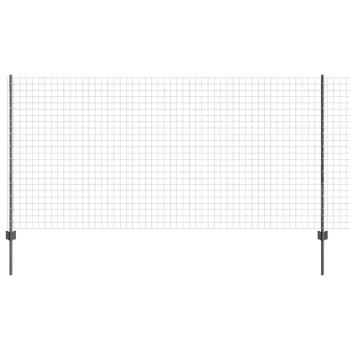 Eurozaun mit 22 U-Pfosten Grau 1,2x25 m Stahl