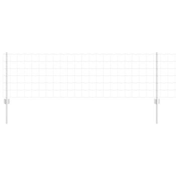 Euro Zaun mit 11 U-Pfosten Silber 0.6x50 m Stahl