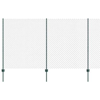Stabzaun mit 10 U-Posts Grün 1,4x10 m Stahl