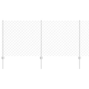Zaun mit 20 U-Pfosten Silber 1x10 m Stahl