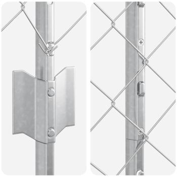 Zaun mit 20 U-Pfosten Silber 1x10 m Stahl