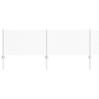 Kettengliedzaun mit 2 U-Posten Silber 0,6 x 25 m Stahl