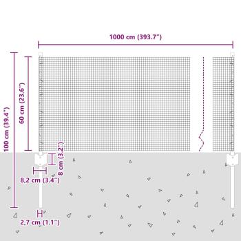 verzinkter Drahtzaun mit 5 U-Pfählen Silber 0,6x10 m Stahl