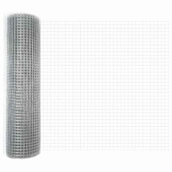Geschweißter Drahtzaun mit 5 U-Pfosten Silber 0.8x10 m Stahl