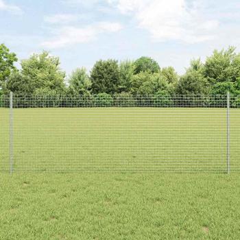 ARDEBO.de - Schweißdrahtzaun mit 5 U-Posts Silber 0.8x10 m Stahl