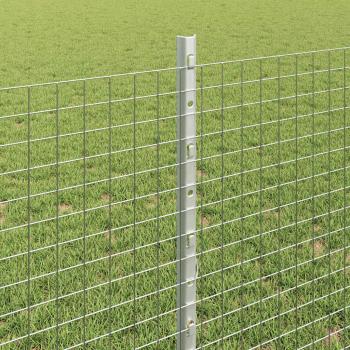 Schweißdrahtzaun mit 5 U-Posts Silber 0.8x10 m Stahl