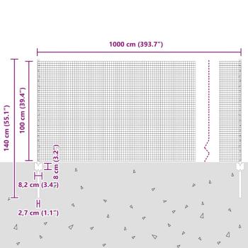 Gartenzaun-Set 2-teilig Verzinkter Stahl 10 x 1 m Langlebig