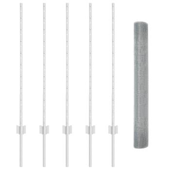 Hühnerdrahtzaun-Set 2 Rollen Verzinkter Stahl 10 x 1 m Langlebig