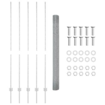 Gartenzaun-Set 2 Teile Verzinkter Stahl 10 x 1,5 m Robust