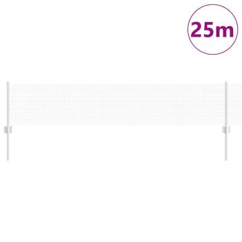 Schweißdrahtzaun mit 11 U-Pfosten Silber 0,4x25 m Stahl