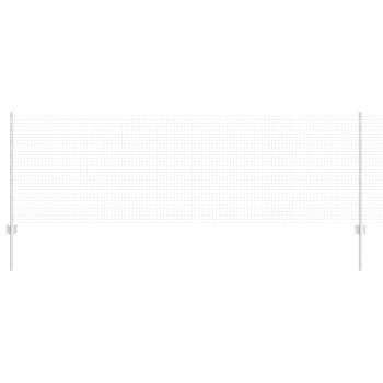 Geschweißter Drahtzaun mit 11 U-Pfosten Silber 0,8x25 m Stahl