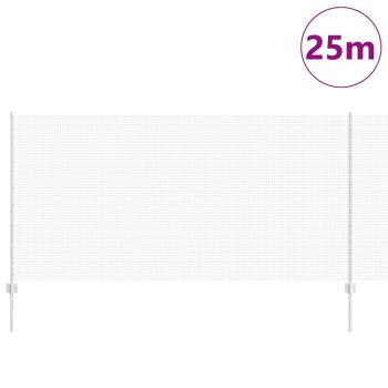 Schweißdrahtzaun mit 22 U-Pfosten Silber 1,2x25 m Stahl