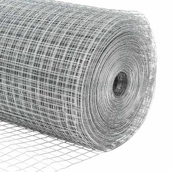 Schweißdrahtzaun mit 22 U-Pfosten Silber 1,2x25 m Stahl
