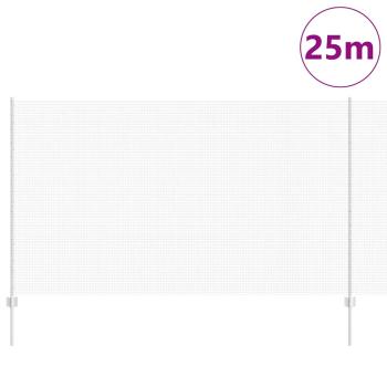 Geschweißter Drahtzaun mit 22 U-Pfosten Silber 1,4x25 m Stahl