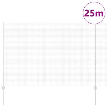 Schweißdrahtzaun mit 22 U-Pfosten Silber 1,5x25 m Stahl