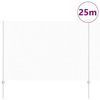 Schweißdrahtzaun mit 22 U-Pfosten Silber 1,5x25 m Stahl