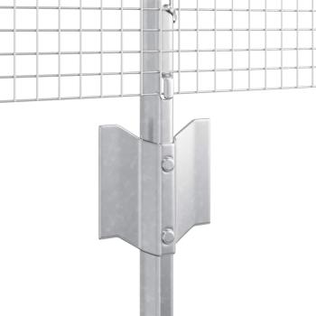 Geschweißter Drahtzaun mit 22 U Pfosten Silber 0,5x50 m Stahl