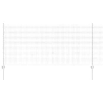 Geschweißter Drahtzaun mit 44 U-Pfosten Silber 1x50 m Stahl