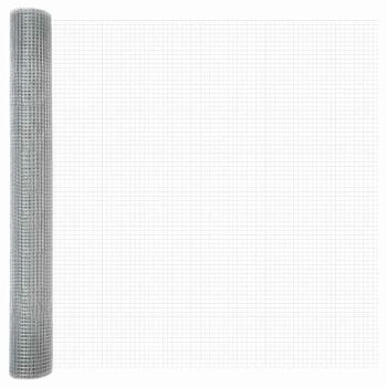 Geschweißter Drahtzaun mit 44 U-Pfosten Silber 1x50 m Stahl