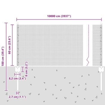 Schweißdrahtzaun mit 44 U-Posts Silber 0,6x100 m Stahl