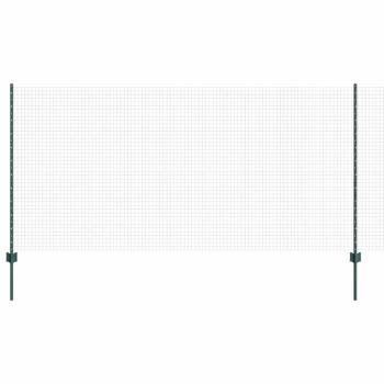 Schweißdrahtzaun mit 5 U-Pfosten Grün 1,2x10 m Stahl