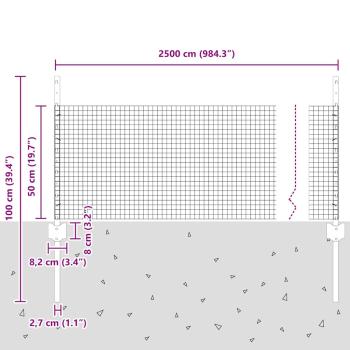 Hühnerdraht-Zaunset Set aus 2 Grün PVC, Metall 25 x 0.5 m