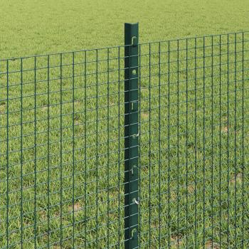 Geschweißter Drahtzaun mit 11 U-Posten Grün 0,6x25 m Stahl