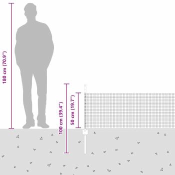 Geschweißter Drahtzaun mit 22 U-Stangen Grün 0.5x50 m Stahl