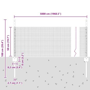Geschweißter Drahtzaun mit 22 U-Stangen Grün 0.5x50 m Stahl