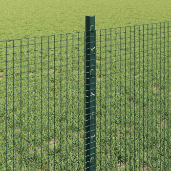 Schweißdrahtzaun mit 22 U-Pfosten Grün 0,6x50 m Stahl