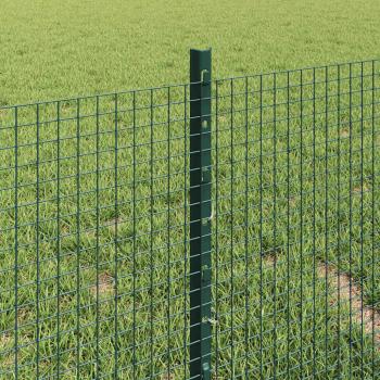 Geschweißter Drahtzaun mit 44 U-Pfosten Grün 0.4x100 m Stahl