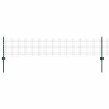 Gegossener Drahtzaun mit 44 U-Pfosten Grün 0.4x100 m Stahl