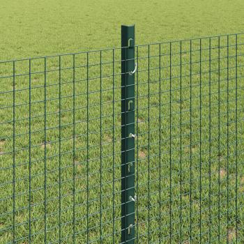 Geschweißter Drahtzaun mit 44 U-Pfosten Grün 0.8x100 m Stahl