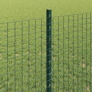 Schweißdrahtzaun mit 44 U-Pfosten Grün 0.8x100 m Stahl