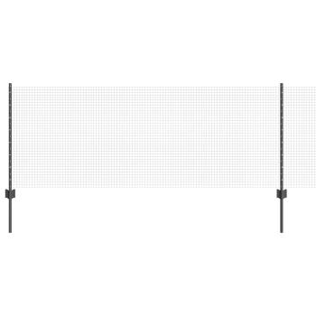 Schweißgitterzaun mit 5 U-Pfosten Grau 0.8x10 m Stahl