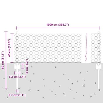 Zaunpfosten 5 Stk U-Kanal Grün 40 cm Stahl, Sechseckzaun Grün 0,4x10 m Stahl
