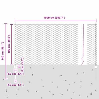 Zaunpfosten 5 Stück U-Profil Grün 100 cm Stahl, Sechseckzaun Grün 1x10 m Stahl