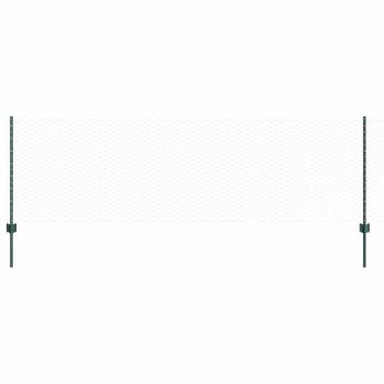 Zaunpfosten 11 Stk. U-Kanal Grün 80 cm Stahl, Sechseckzaun Grün 0.8 x 100 m Stahl