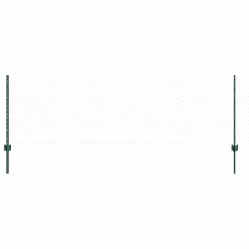 Zaunpfosten 11 Stück U-Kanal Grün 80 cm Stahl, Sechseckzaun Grün 0,8x100 m Stahl