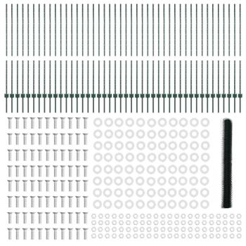 Zaunpfosten 11 Stück U-Kanal Grün 140 cm Stahl, Sechseckzaun Grün 1,4x100 m Stahl