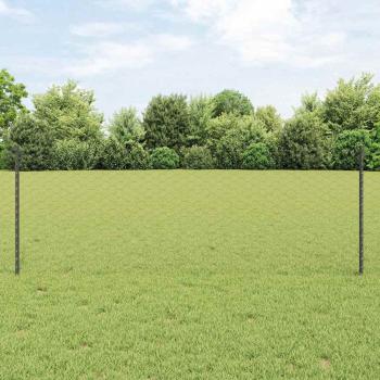 ARDEBO.de - Zaunpfosten 11 Teile U-Kanal Grau 80 cm Stahl, Sechseckzaun Grau 0,8x50 m Stahl