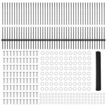 Zaunpfosten 22 Stück U-Profil Grau 100 cm Stahl, Sechseckzaun Grau 1x100 m Stahl