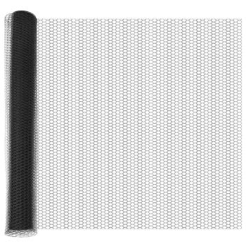 Zaunpfosten 22 Stück U-Profil Grau 100 cm Stahl, Sechseckzaun Grau 1x100 m Stahl