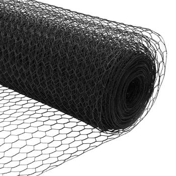 Zaunpfosten 22 Stück U-Profil Grau 100 cm Stahl, Sechseckzaun Grau 1x100 m Stahl