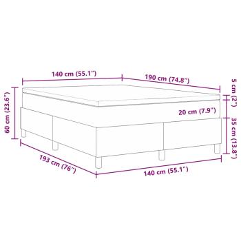 Boxspringbett mit Matratze Hellgrau 140x200 cm Cordstoff
