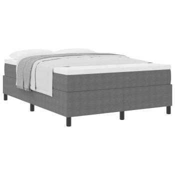 Boxspringbett mit Matratze Hellgrau 140x200 cm Cordstoff