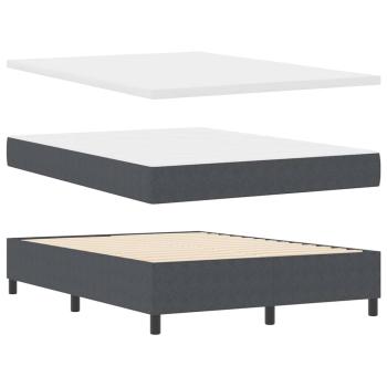 Boxspringbett Dunkelgrau und Weiß 140 x 190 cm Cordstoff